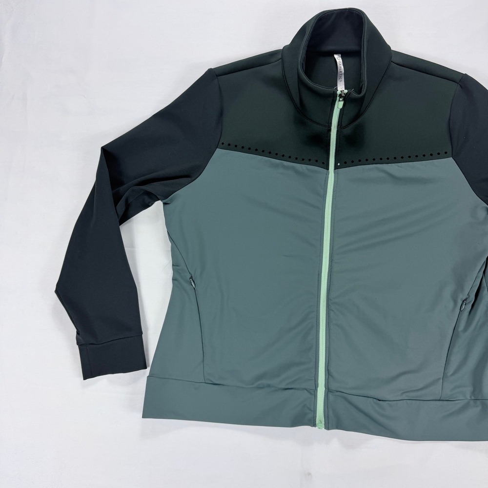 Fabletics Cleo Full Zip Athletic Jacket Green Bla… - image 3